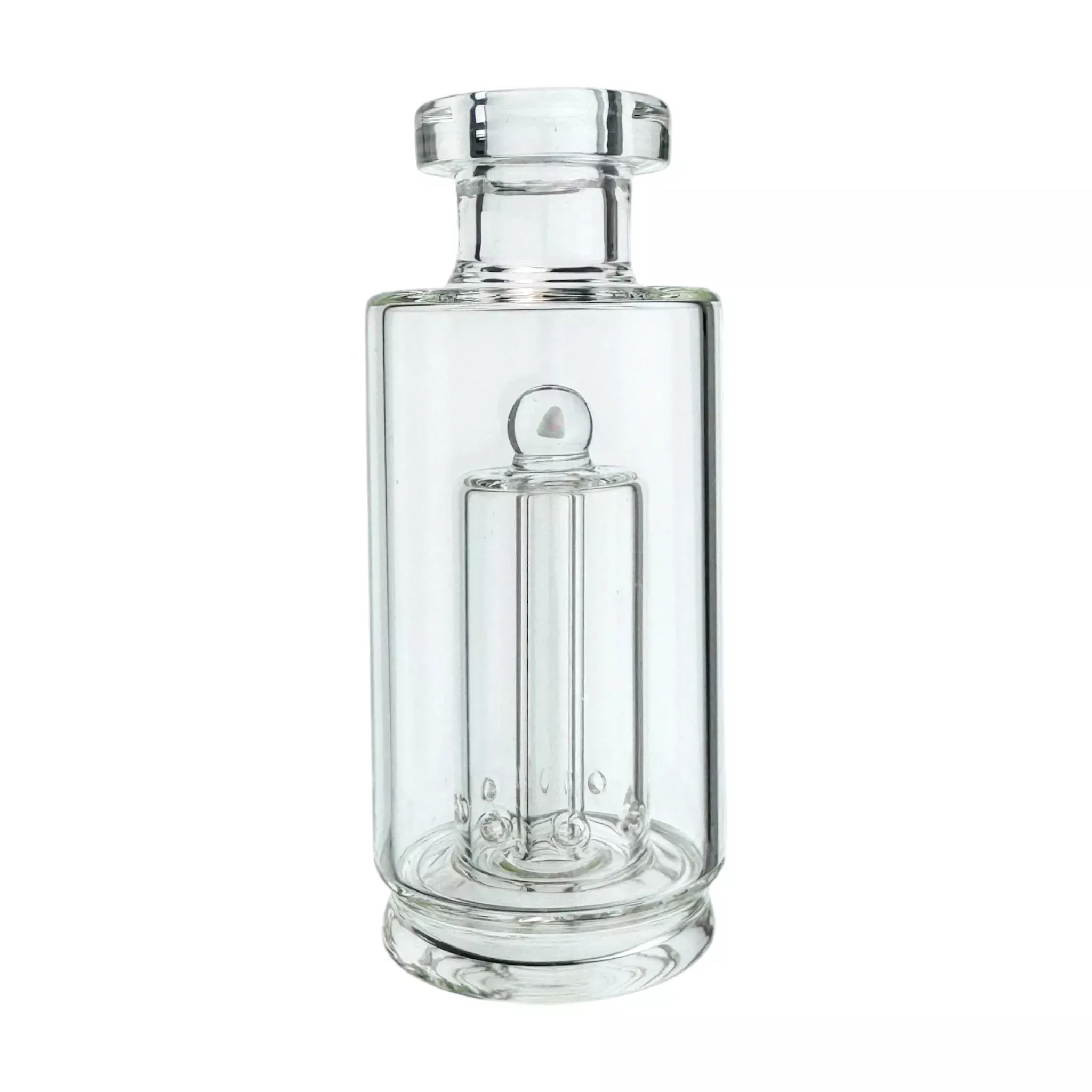 Clear Cylindrical Glass Water Pipe Attachment With Opal For Puffco Peak