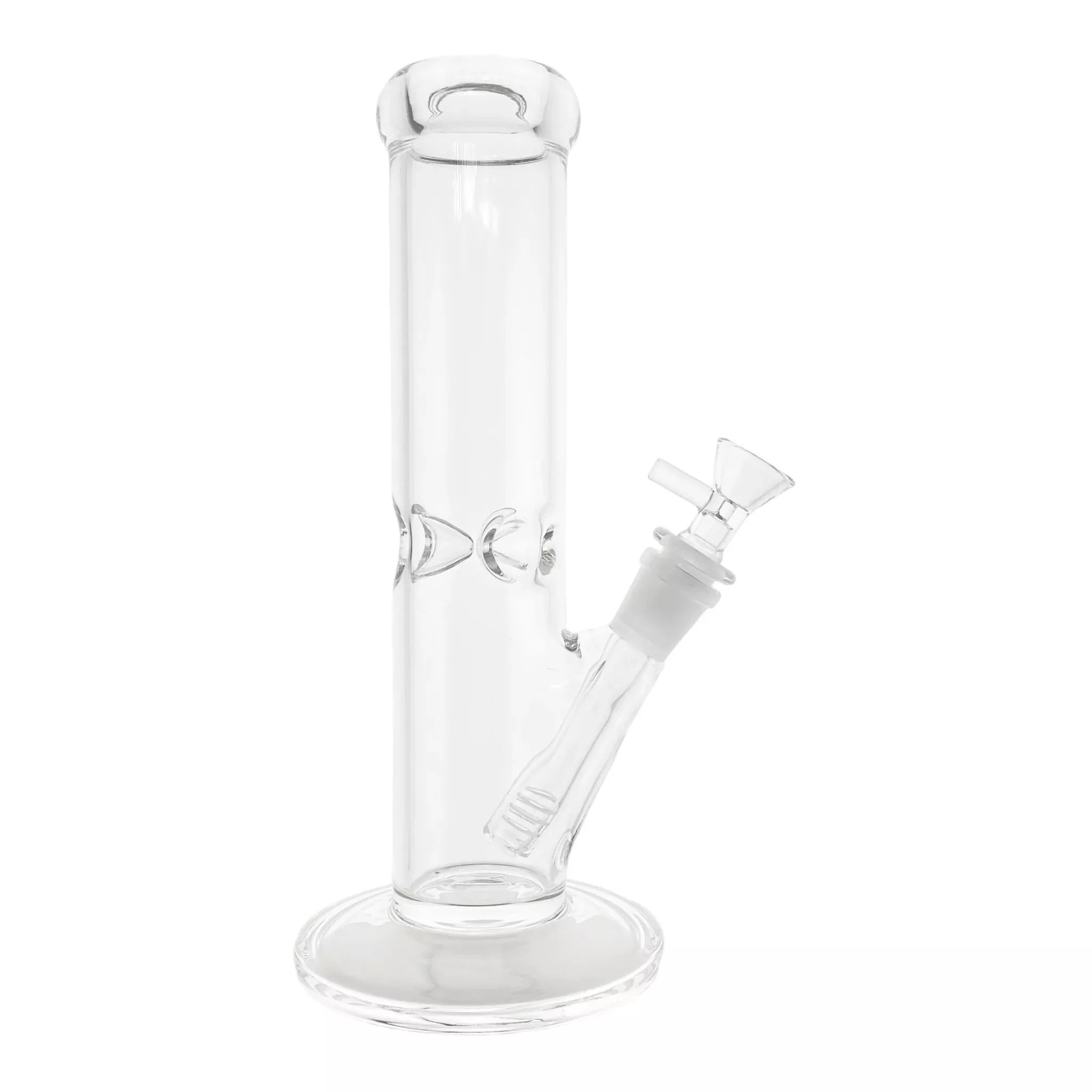Clear Straight Tube Glass Bong With Wide Neck 10 Inch