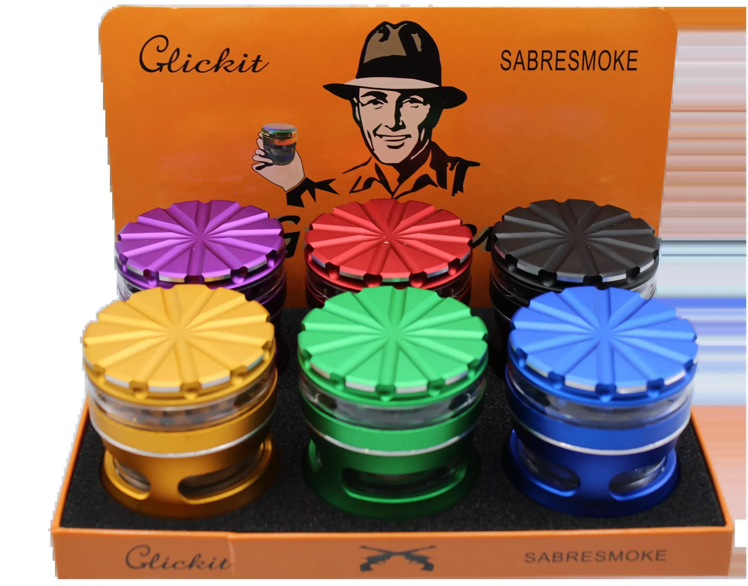 Click-It Mixed Color Aluminum Grinder - 4 Piece