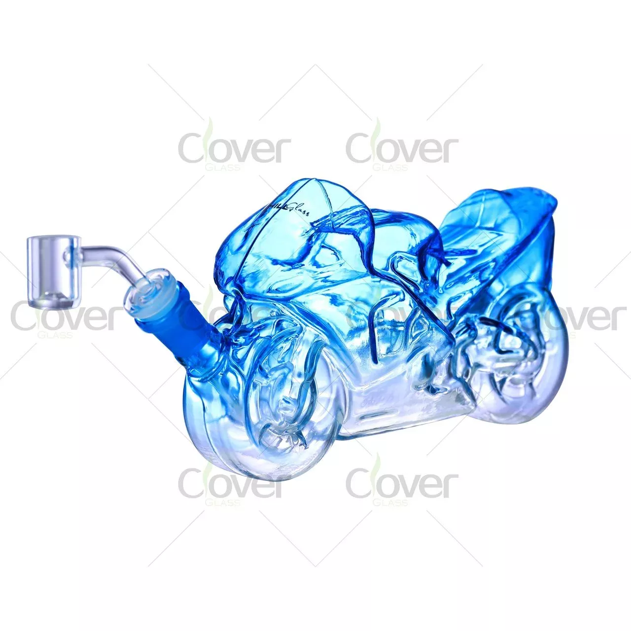 Clover Glass 10.82″ Motorcycle Shape Water Pipe – Unique 5mm Thick Glass Dab Rig for Style & Function
