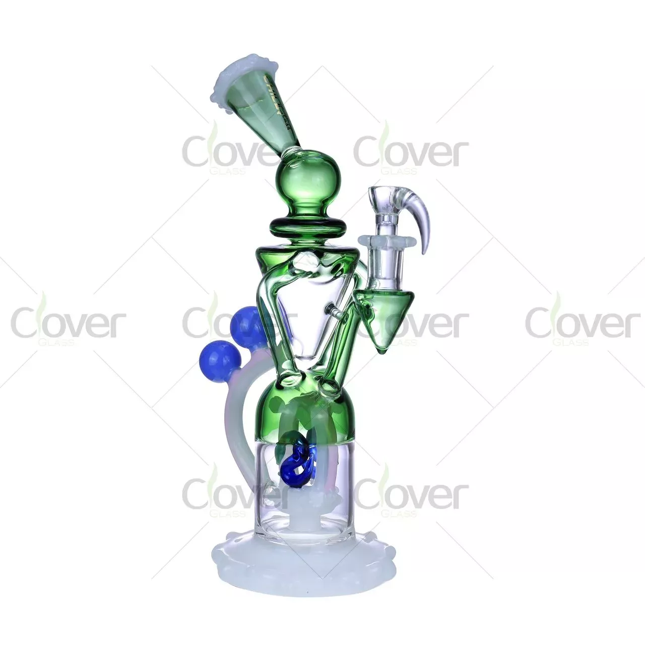 Clover Glass 11.81″ Artistic Figure Bong with Vortex Perc – 5mm Thick Durable Glass Rig