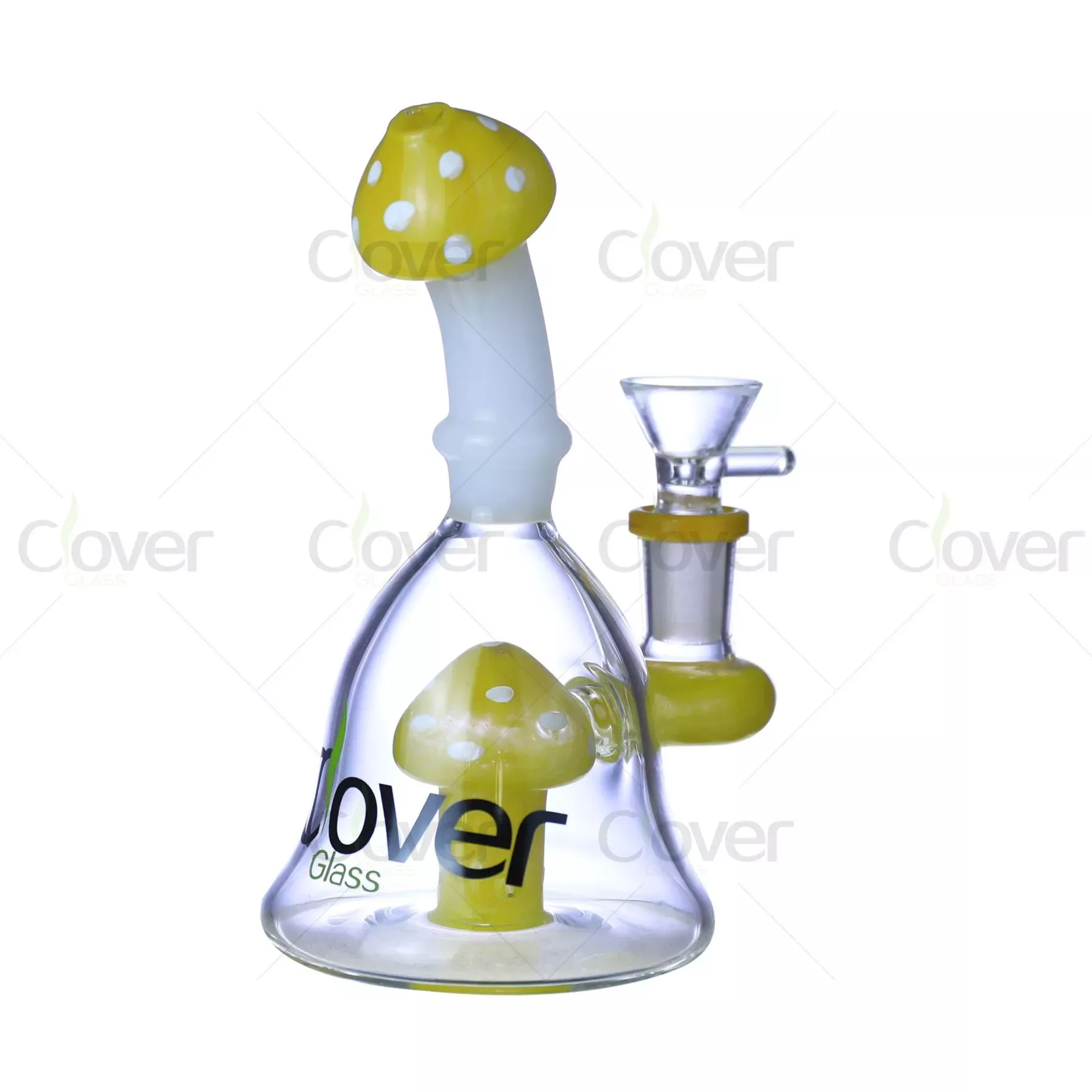 Clover Glass 5.9″ 5mm Thick Mushroom Perc Glass Water Pipe