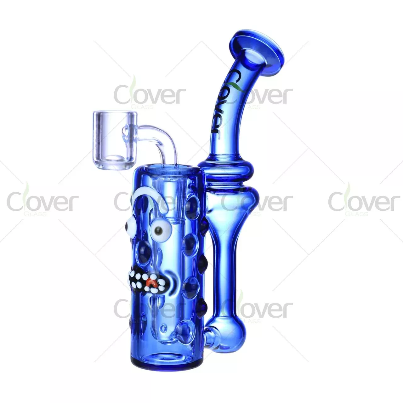 Clover Glass 7.08″ Monster Face Dab Rig – Whimsical Character Design with 4mm Thick Glass