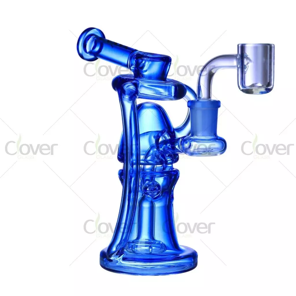 Clover Glass 7.08″ Octopus Recycler Dab Rig – Artistic Ocean-Inspired Design with 5mm Thick Glass