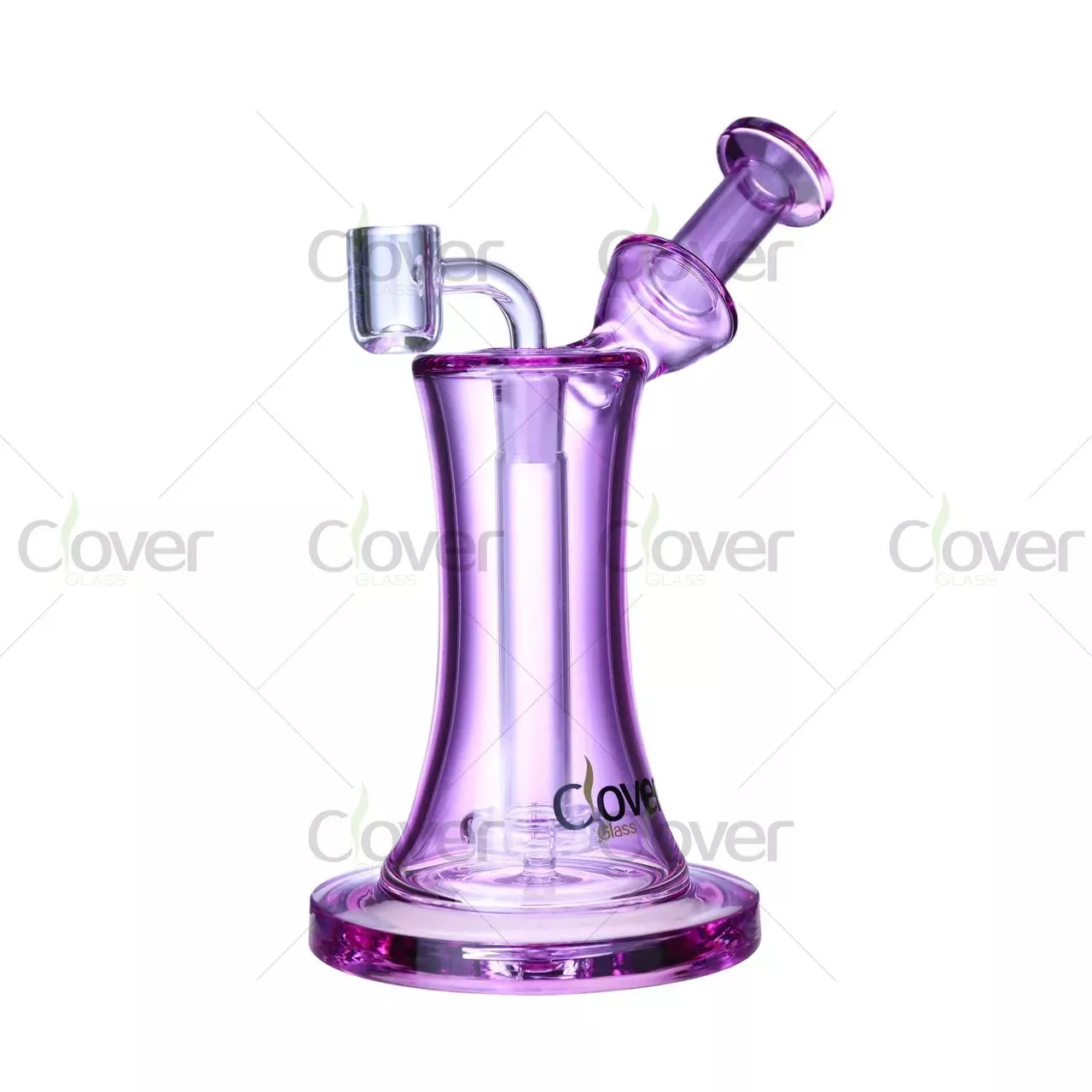 Clover Glass 7.87″ Curved Neck Beaker Rig with Reinforced Base & Perc