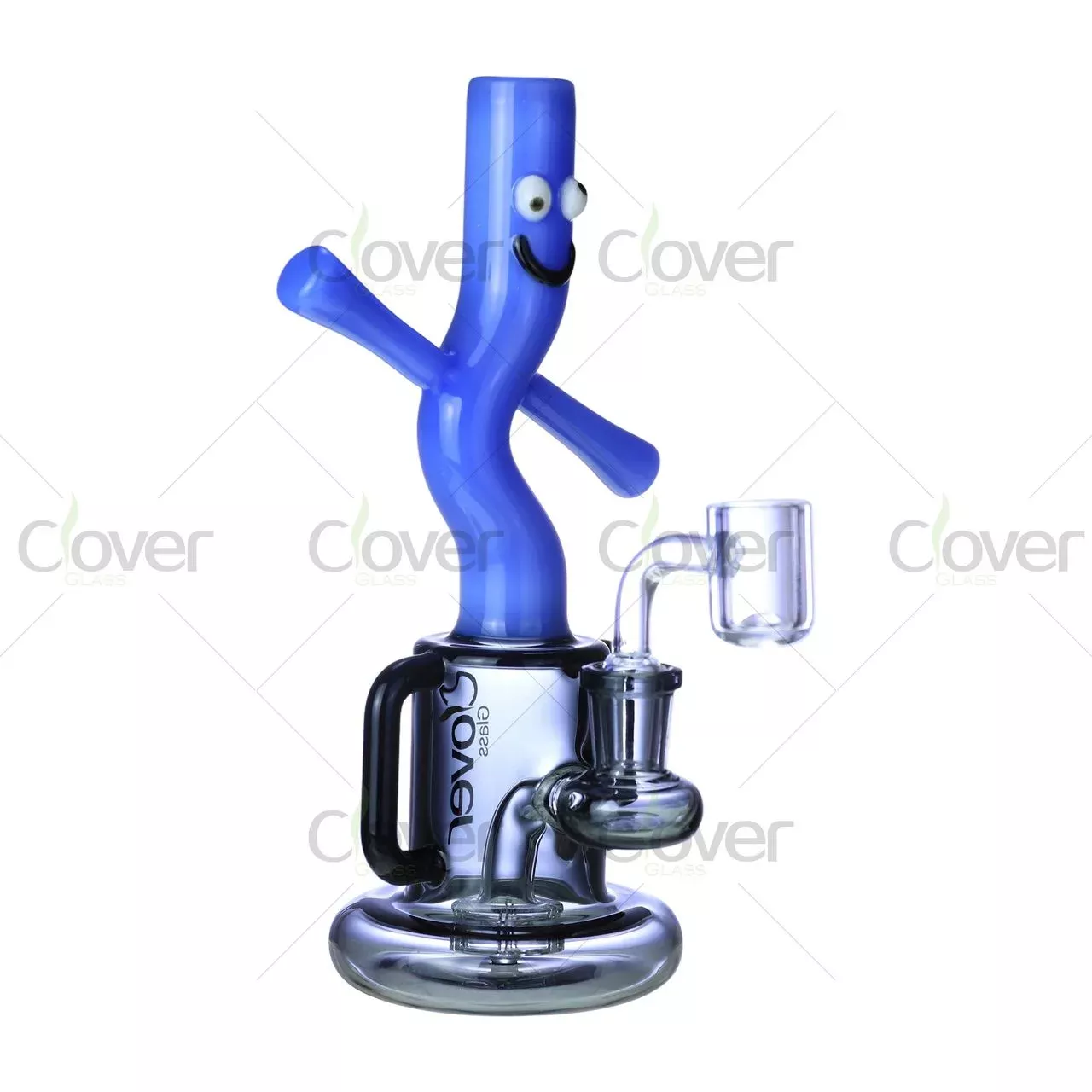 Clover Glass 8.07″ Air Dancer Cute Dab Rig – Playful Character Rig with Chrome Base & 4mm Glass