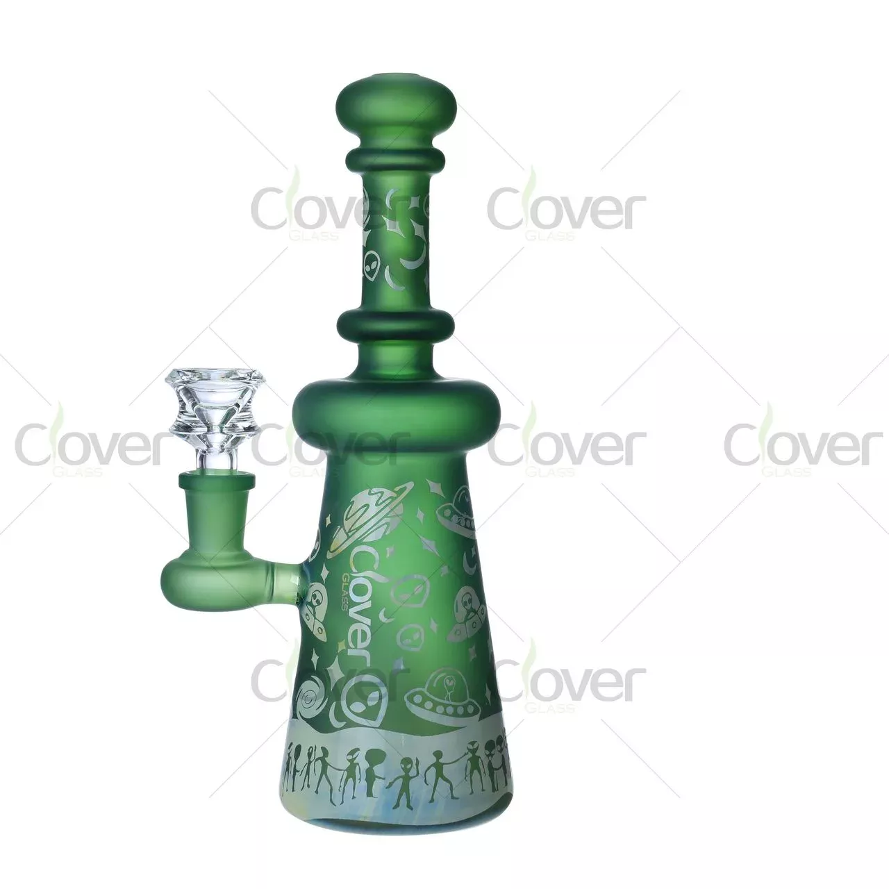 Clover Glass 8.26″ Alien Abduction Frosted Beaker Bong – 3.5mm Thick