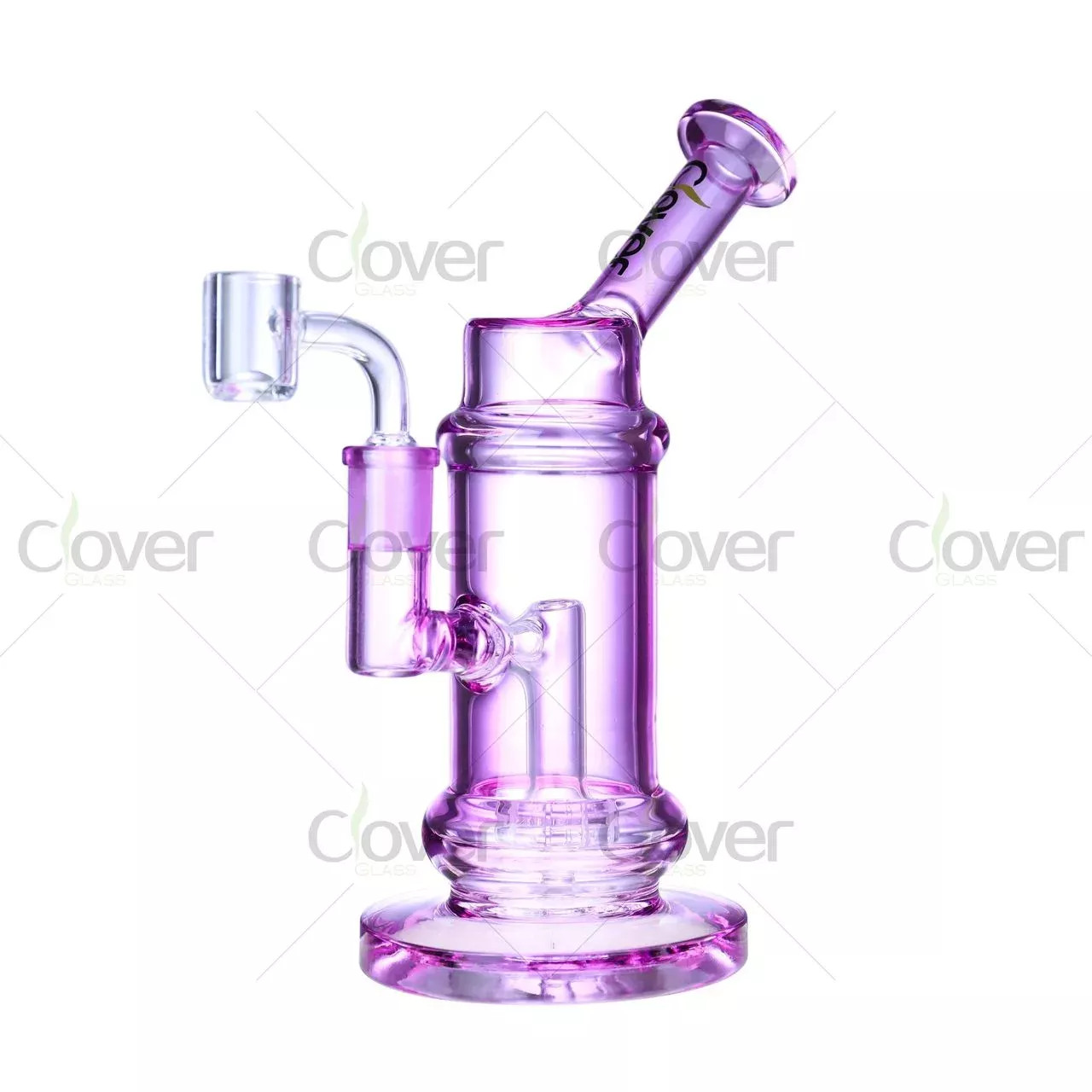 Clover Glass 8.47″ Inline Perc Water Pipe – Durable Thick Glass Dab Rig