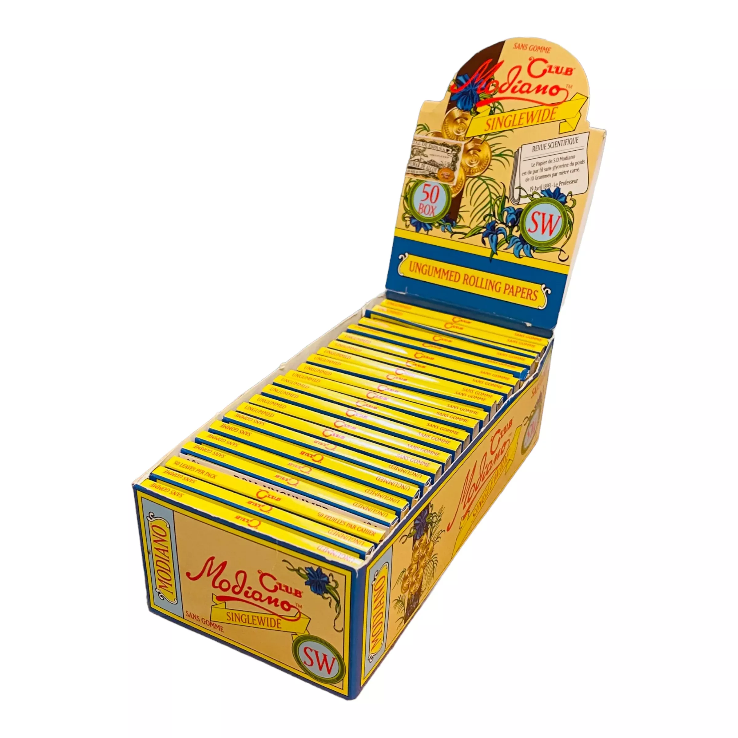 Club Modiano - BOX Of Single Wide UnGummed Papers - 50 Pack Box