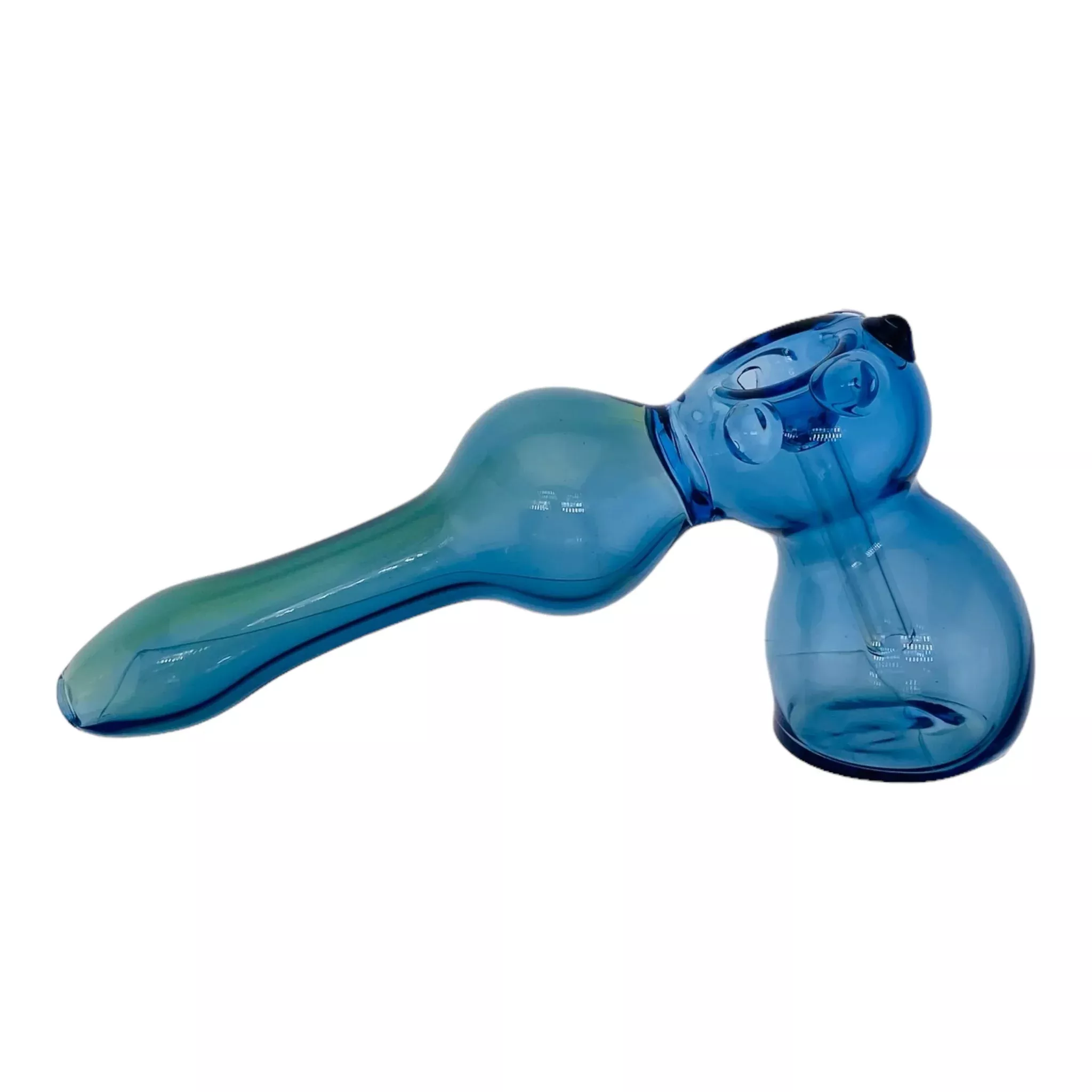 Cobalt Blue Laydown Glass Bubbler Water Pipe