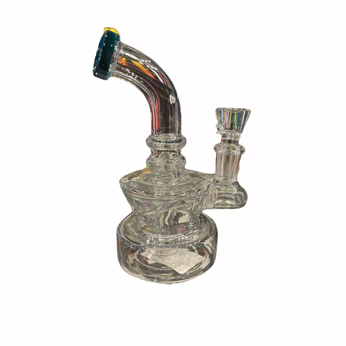 Color Accented Mini Rig – Compact Glass with Vibrant Highlights