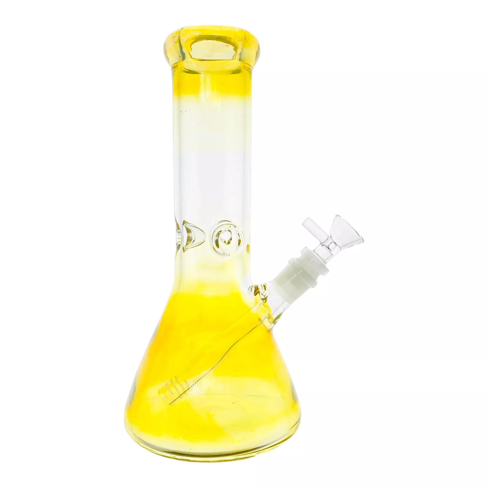 Color Changing Fumed Beaker Glass Bong With Wide Neck 10 Inch