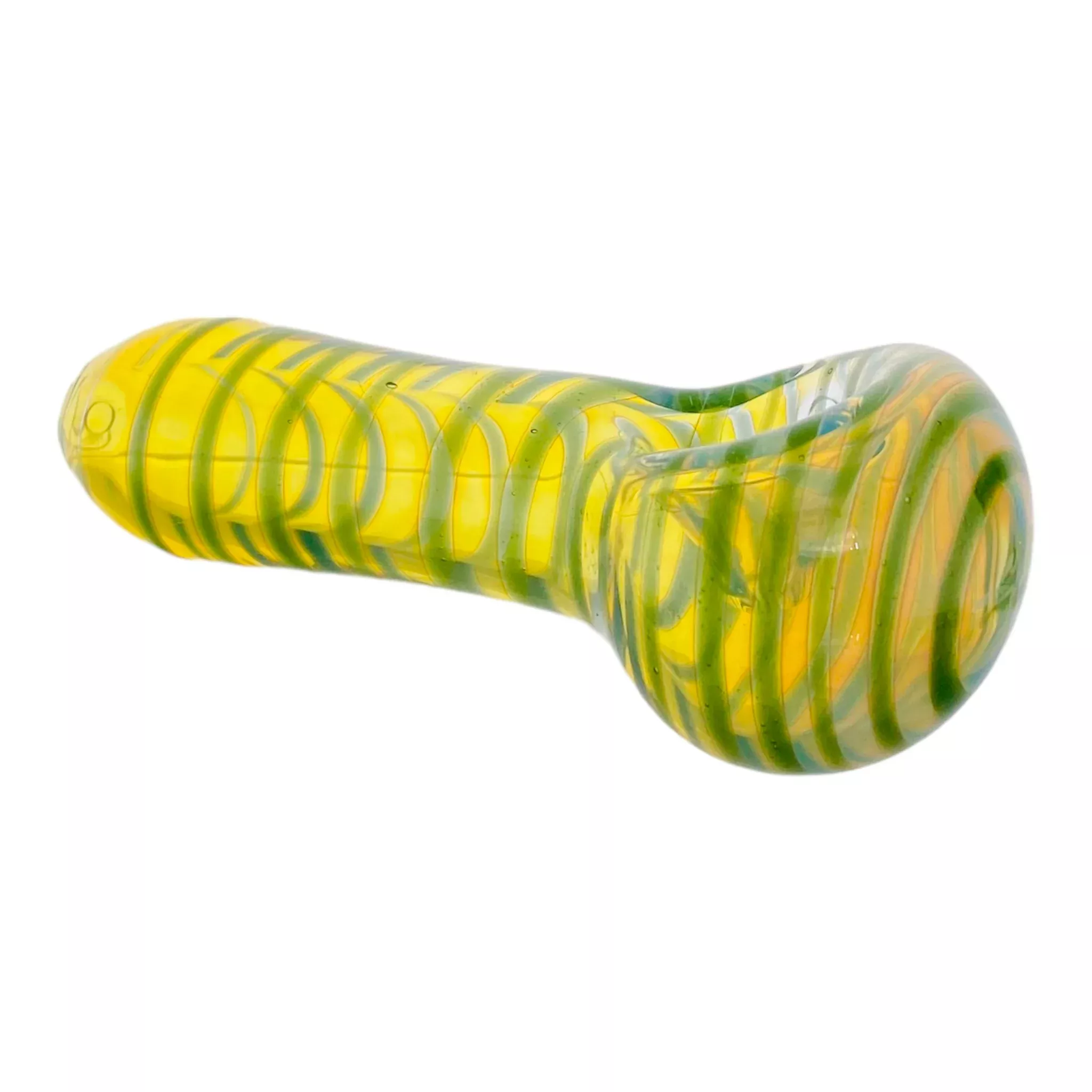 Color Changing Glass Pipe With Green Spiral Color Twist