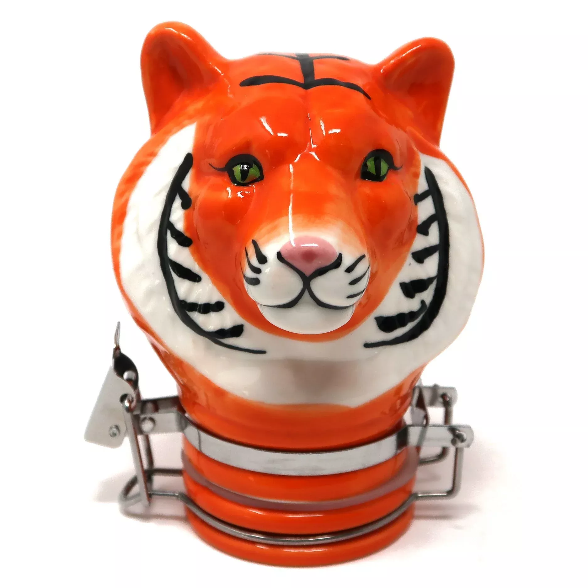Contained Art 100ml Ceramic Stash Jar – Orange Tiger Face