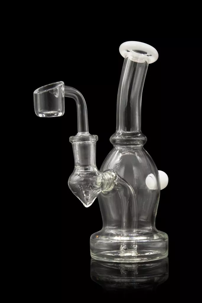 Curved Body Dab Rig with Colored Accents – Dewdrop