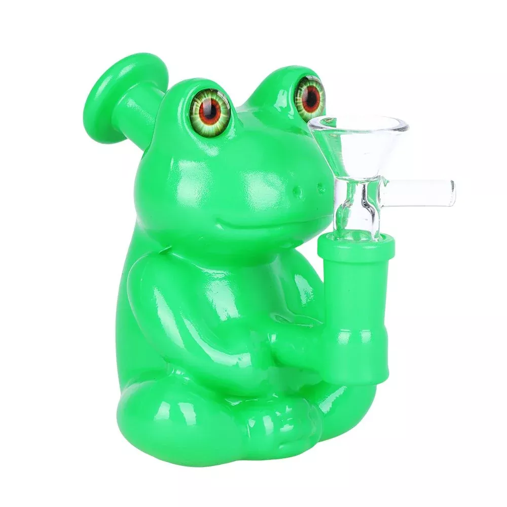 Cute Frog Design Mini Glass Bong with 14mm Bowl