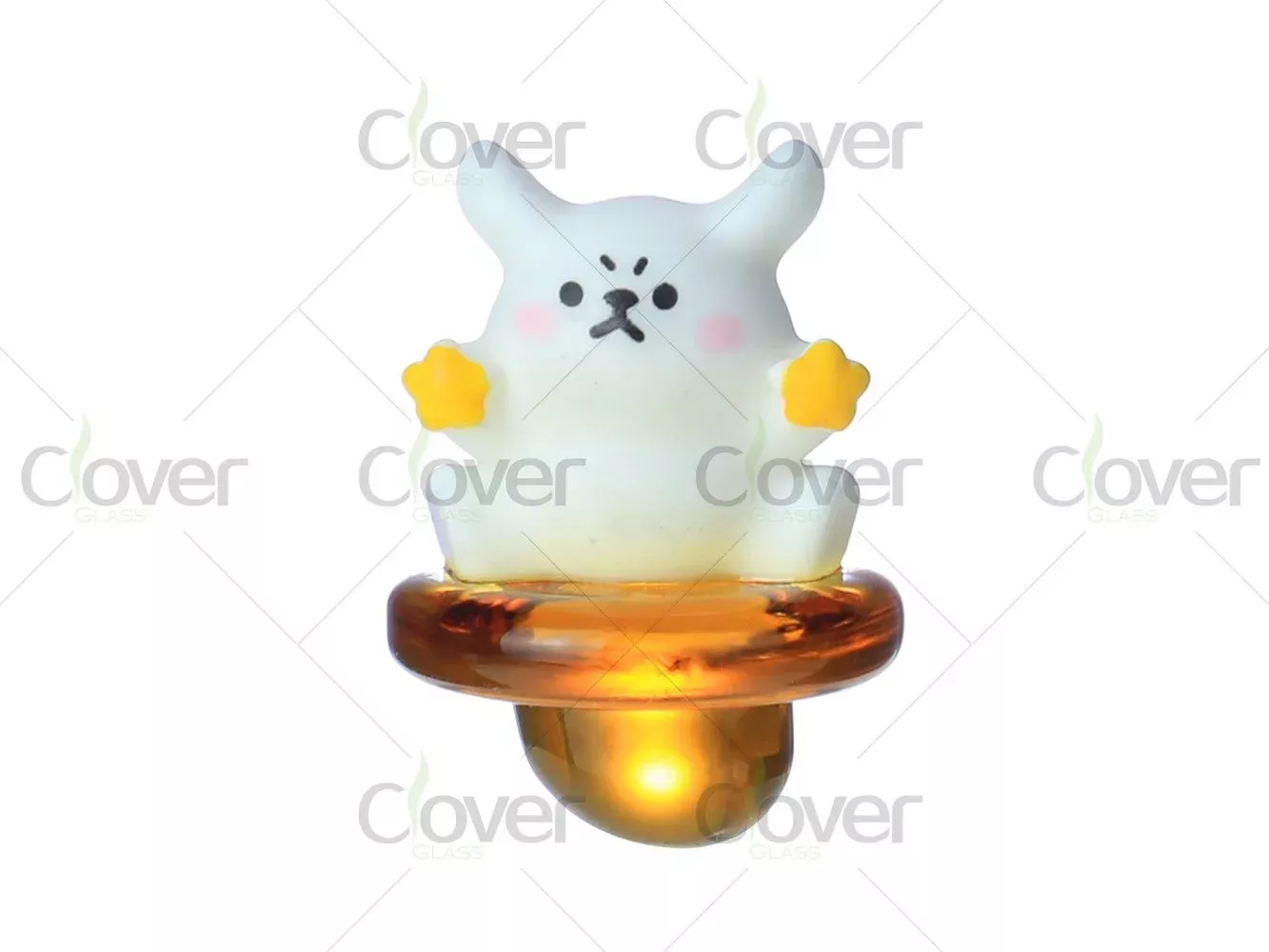 Cute White Dog Cartoon Glass Dab Rig Carb Cap – Premium Display Pack (12PCS)