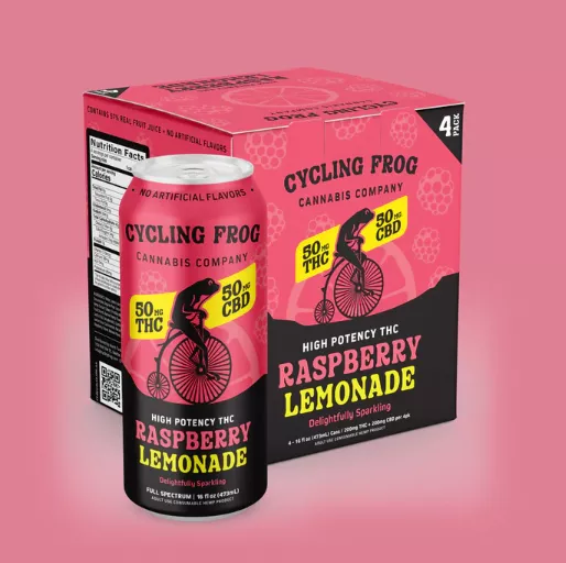 Cycling Frog Raspberry Lemonade CBD+THC 50mg 4-pack
