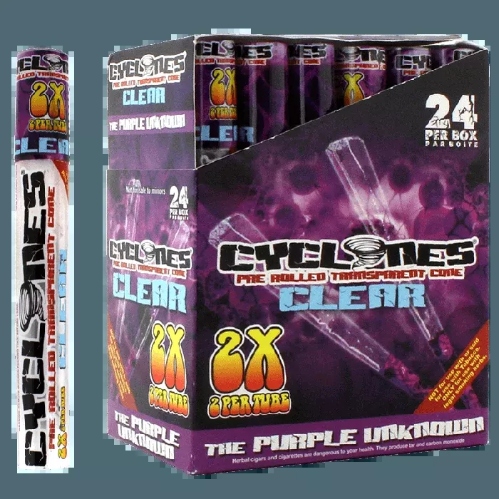 Cyclone Hemp "The Purple Unknown" – Pre-Rolled Cones Display Box