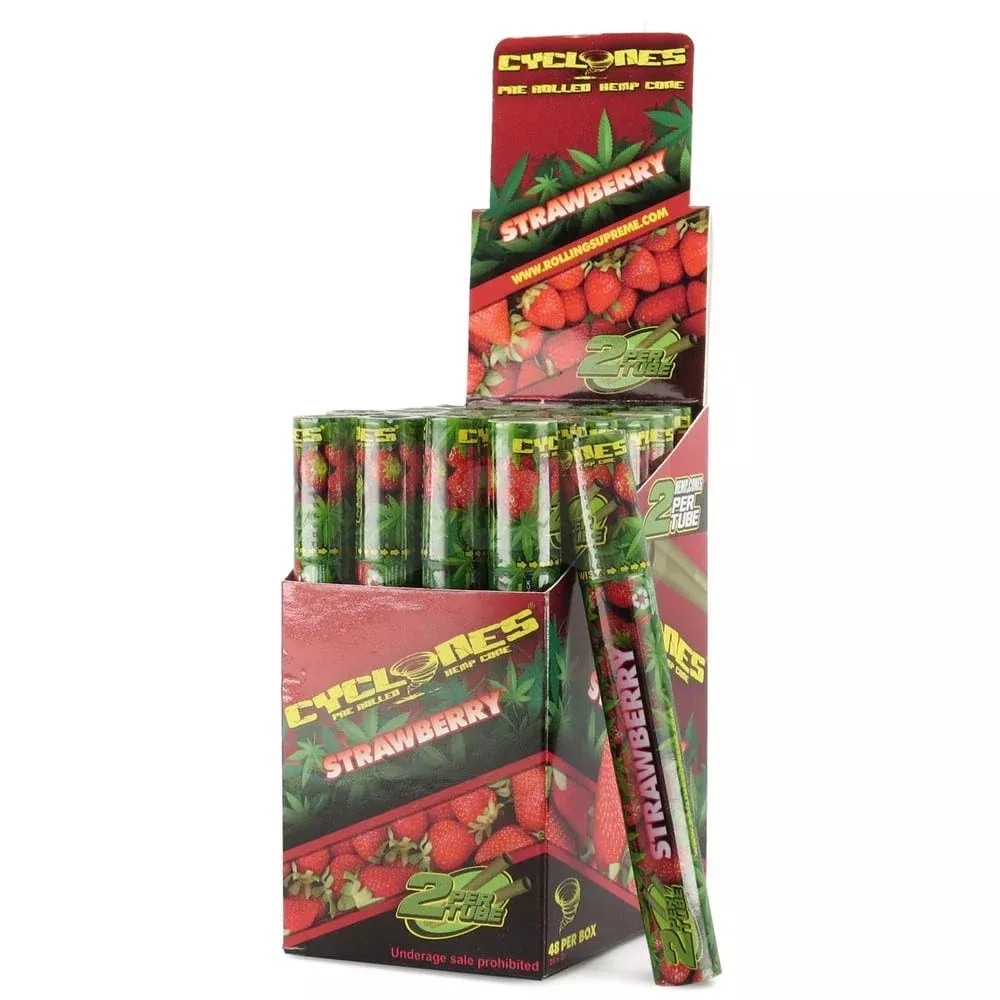 Cyclones Strawberry Toasted Hemp Cones - 24 Pack Display Box
