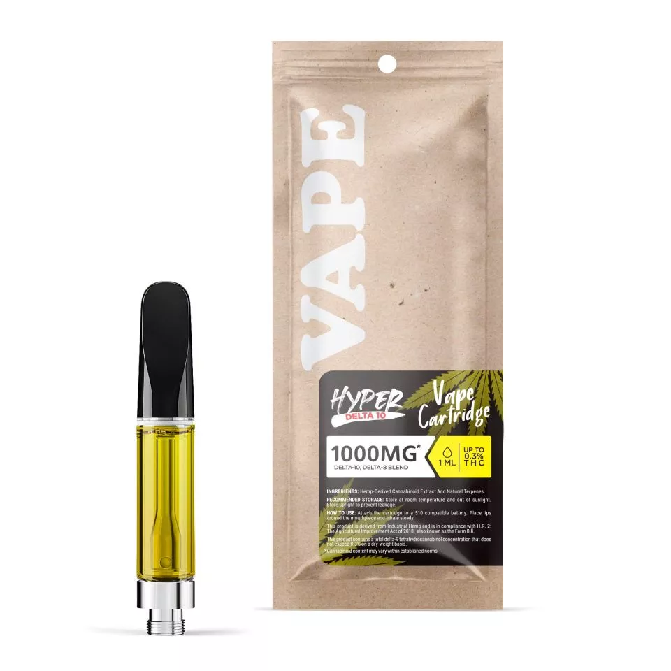 D10, D8 Vape Cart - 1000mg - Blue Dream - Sativa - 1ml - Hyper