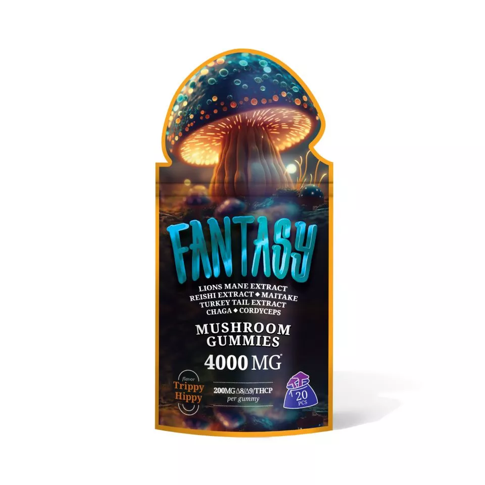 D8, D9, THCP, Mushroom Blend Gummies - 200mg Trippy Hippy - Fantasy