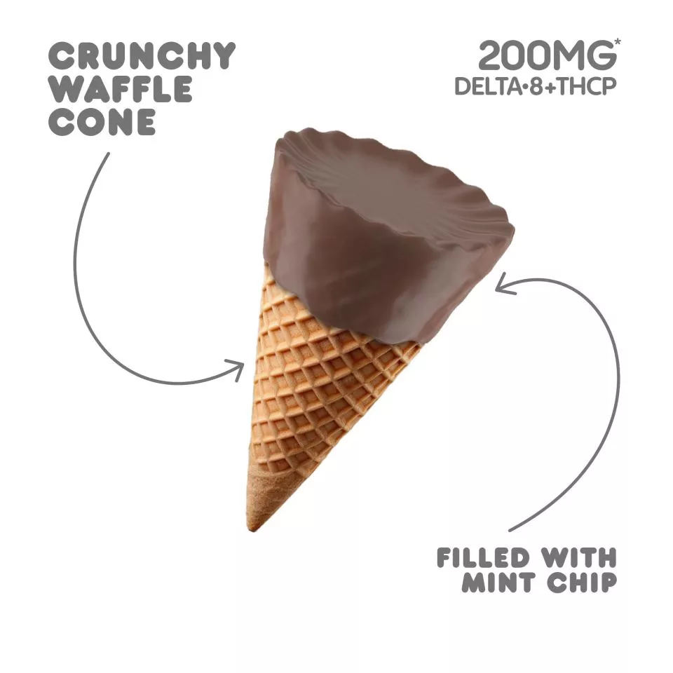 D8 & THCP Waffle Cones - 200mg - Mint Chip - Chill Plus