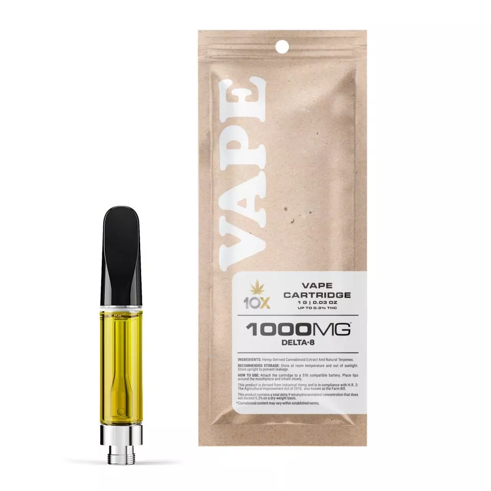 D8 Vape Cart - 1000mg - Green Crack - Sativa - 1ml - 10X
