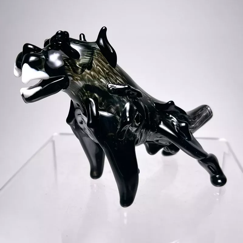 Daniels Glass Art - Bull Dog Dry Pipe - Black