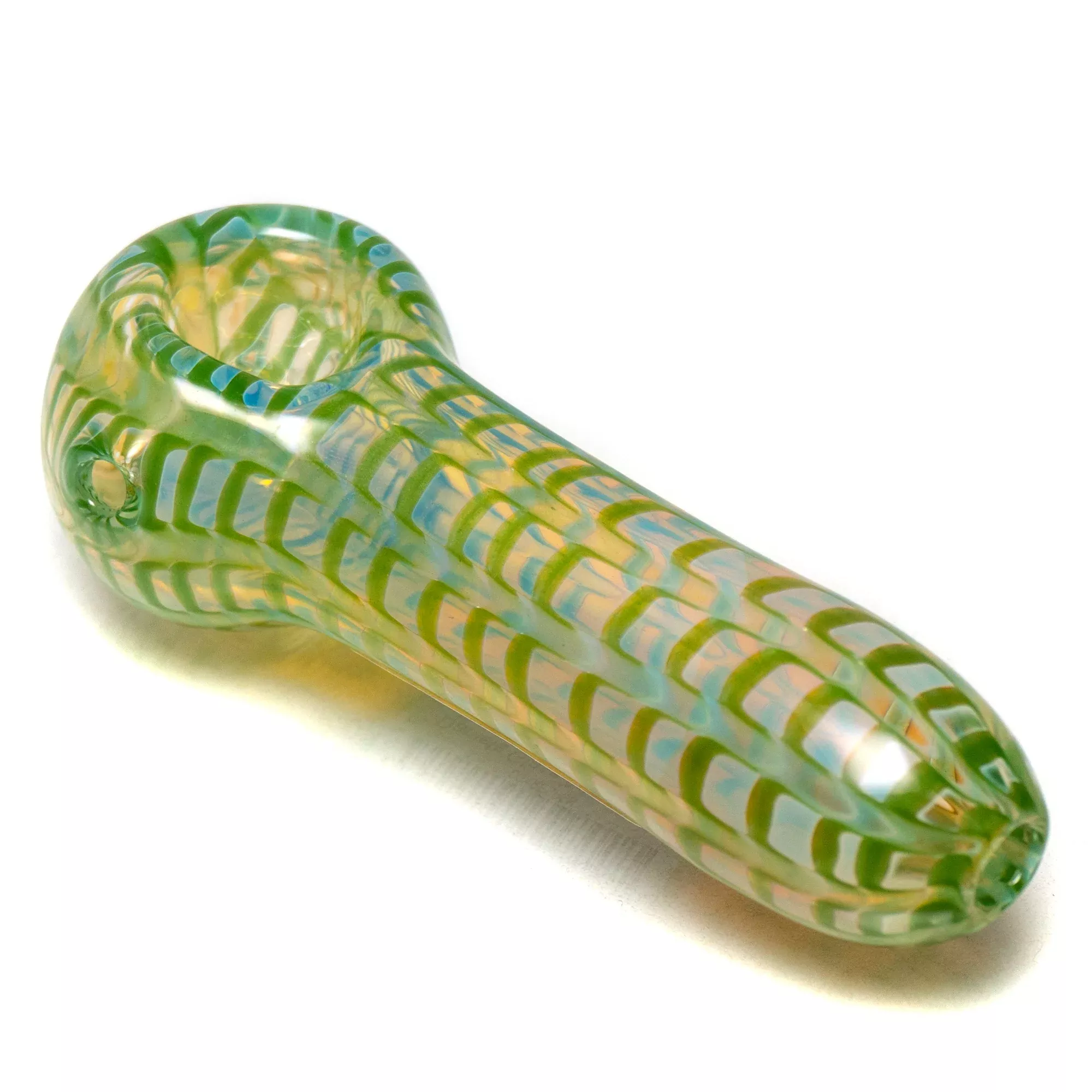 Daniels Glass Art - Fume & Rake Spoon Pipe - Green