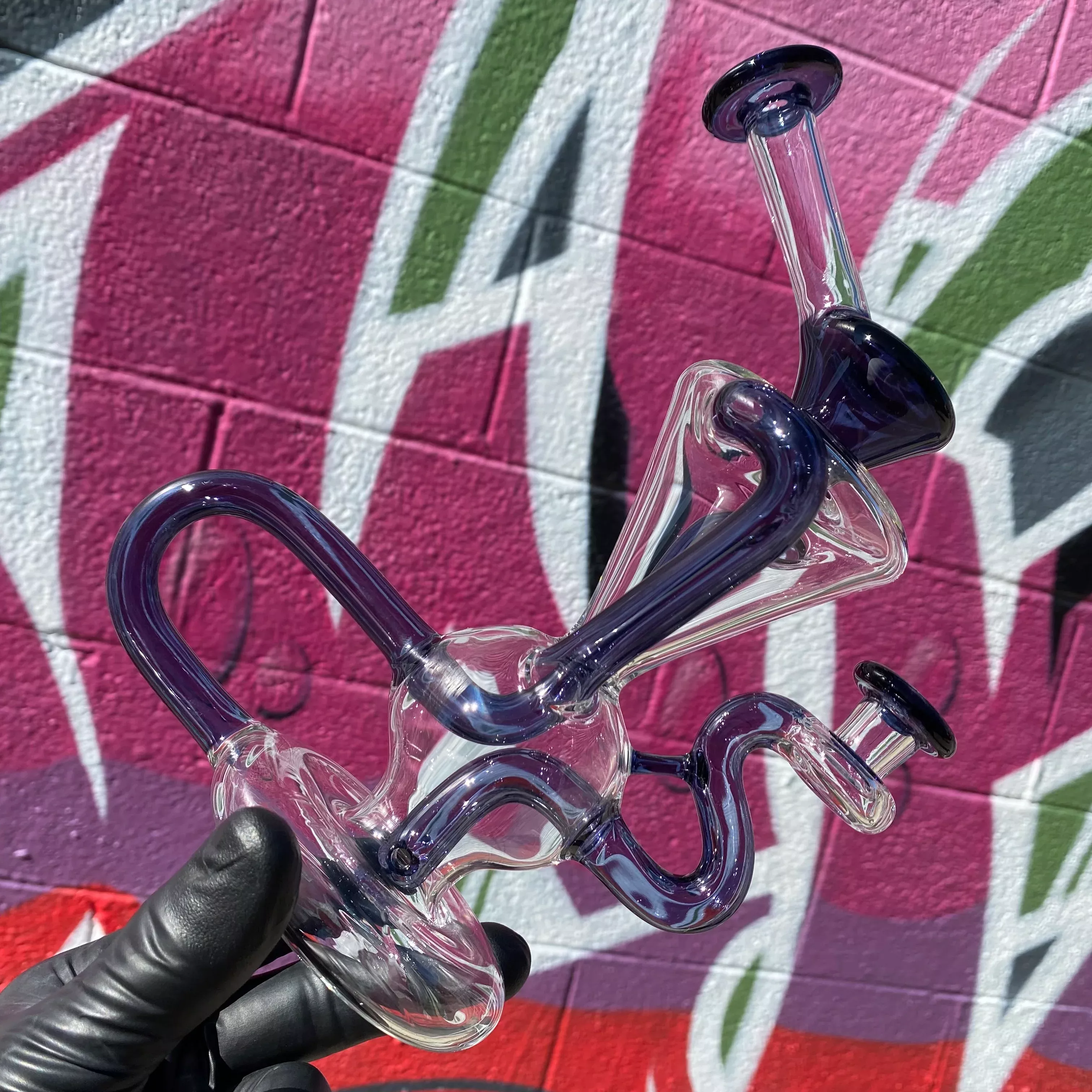"Dark Amethyst" Dual-Uptake Klein Recycler by McGrew Glass