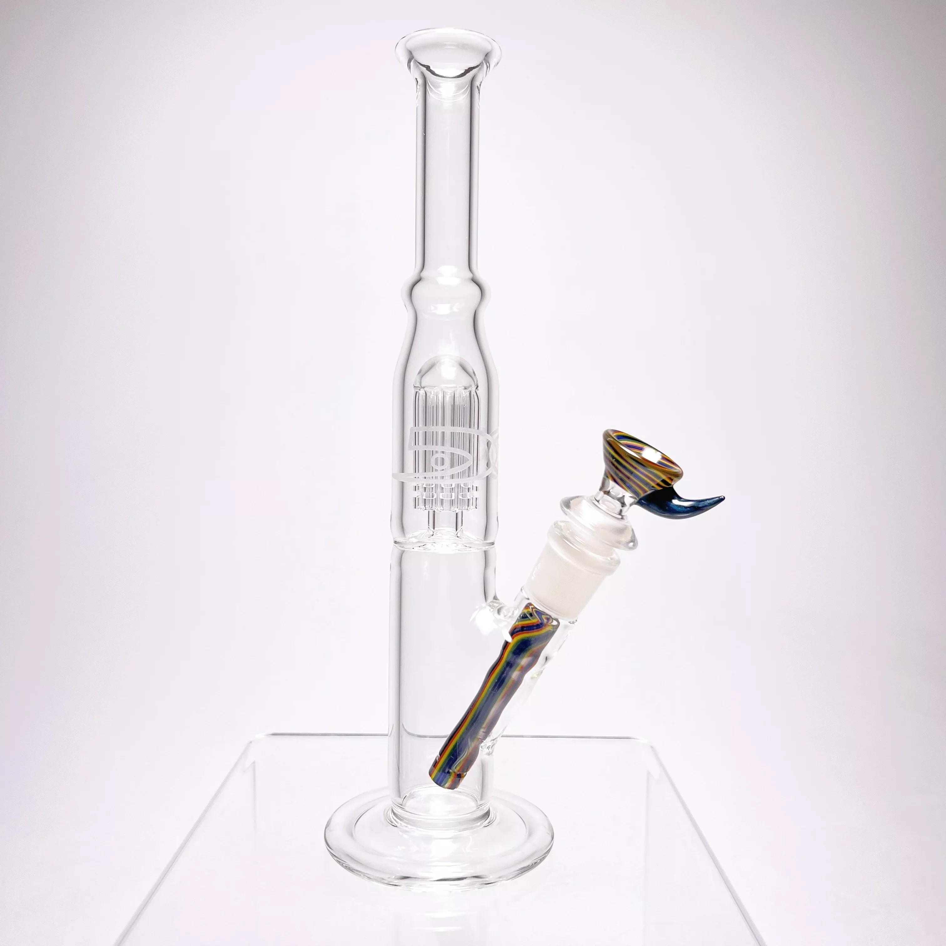 DC Glass - Mini Straight- Tree Arm Perc - Rasta