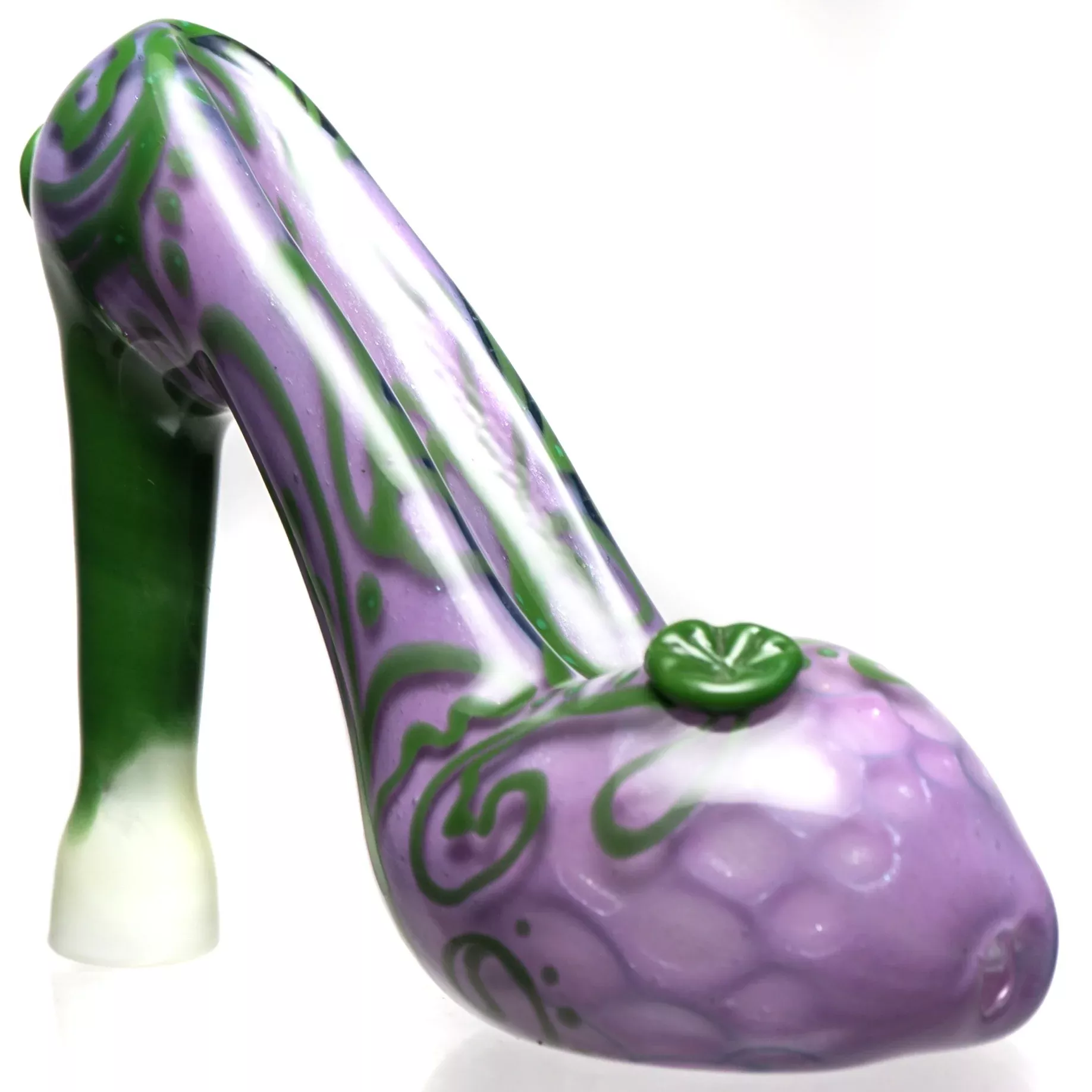 Dellene Peralta - High Heel Shoe Pipe - Purple Honeycomb w / Green & White
