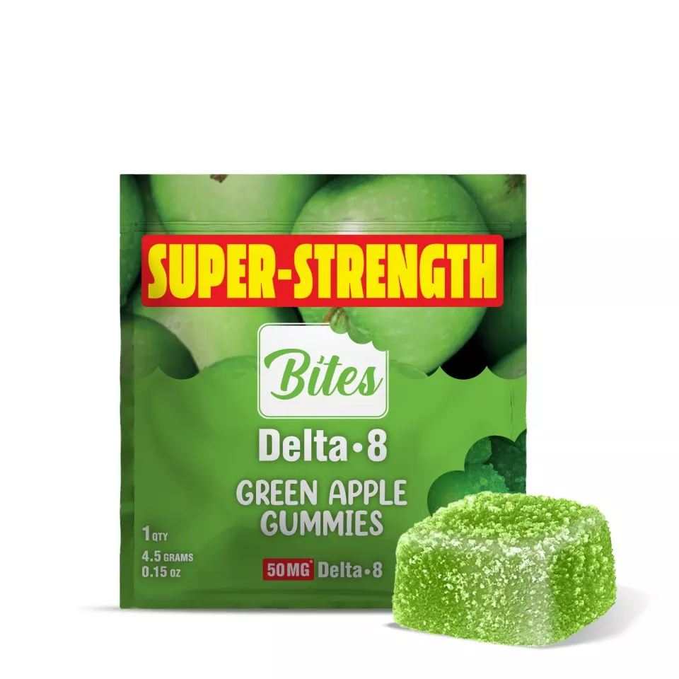 Delta 8 Gummies - 50mg - Green Apple - Bites
