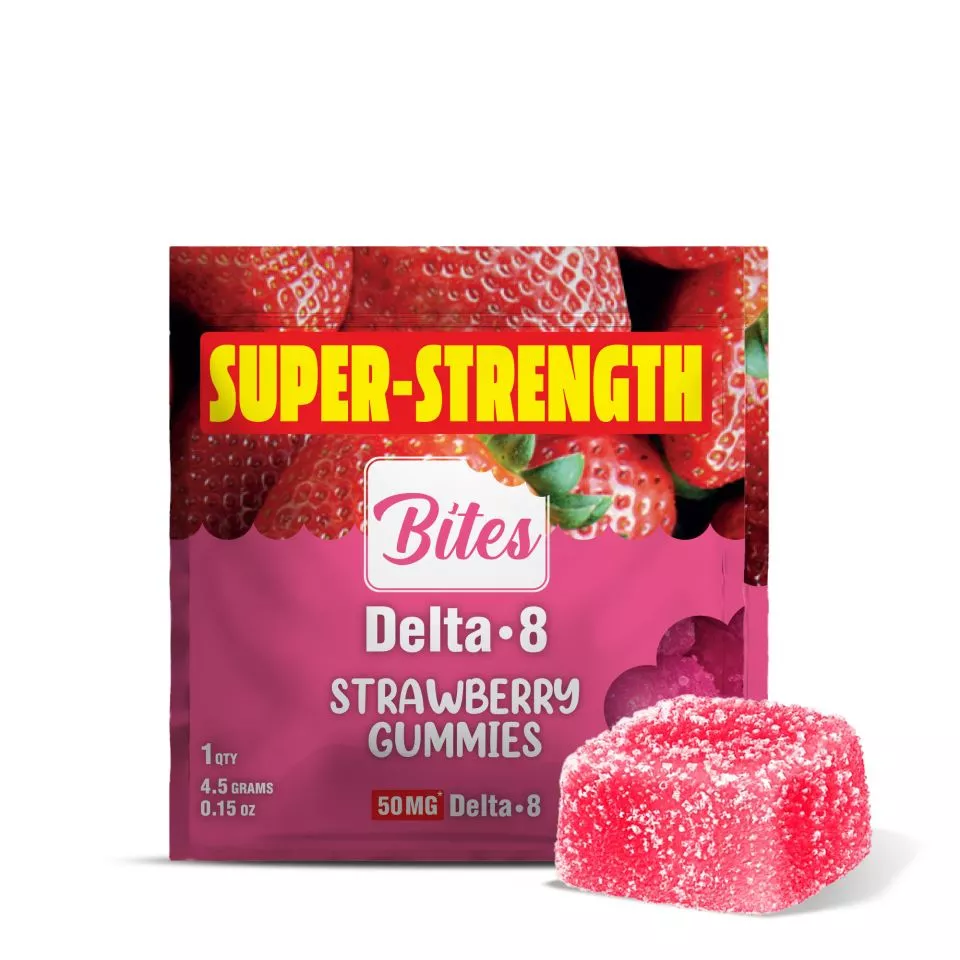 Delta 8 Gummies - 50mg - Strawberry - Bites