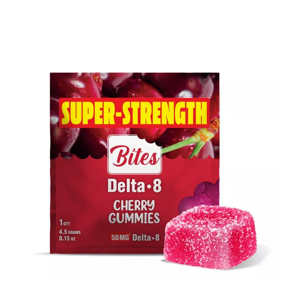 Delta 8 THC Gummy - 50mg - Cherry - Bites