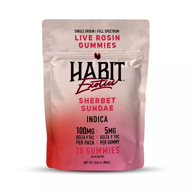 Delta 9 THC Live Rosin Gummy – Sherbet Sundae – Indica