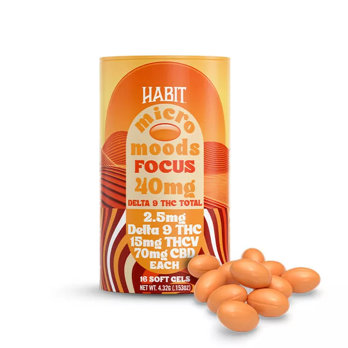 Delta 9 THC Micro Moods Soft Gels 40MG – Focus