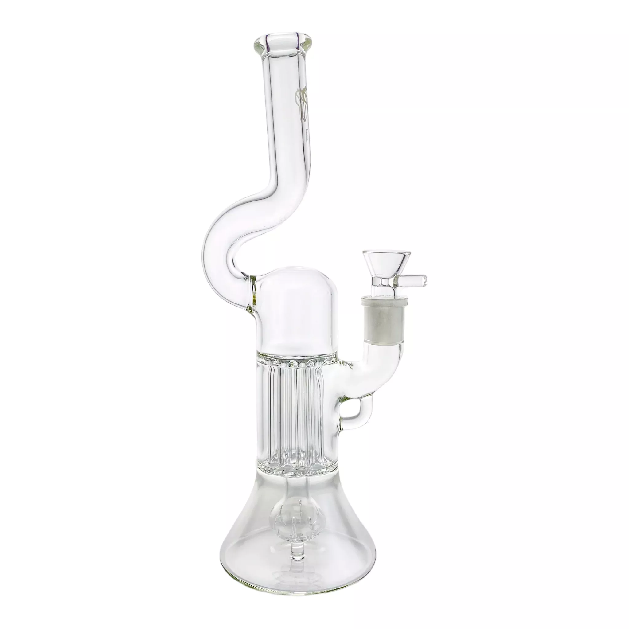 Deluxe Glass - Clear Crown To Pillar Perc Glass Bong