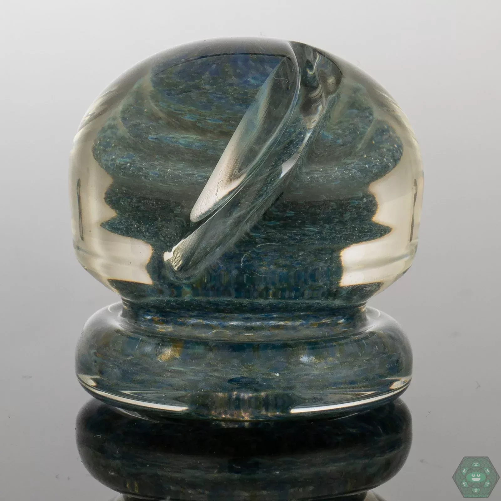 Deschutes River Glass Blue Sparkle Channel Cap - Unique Dabbing Cap