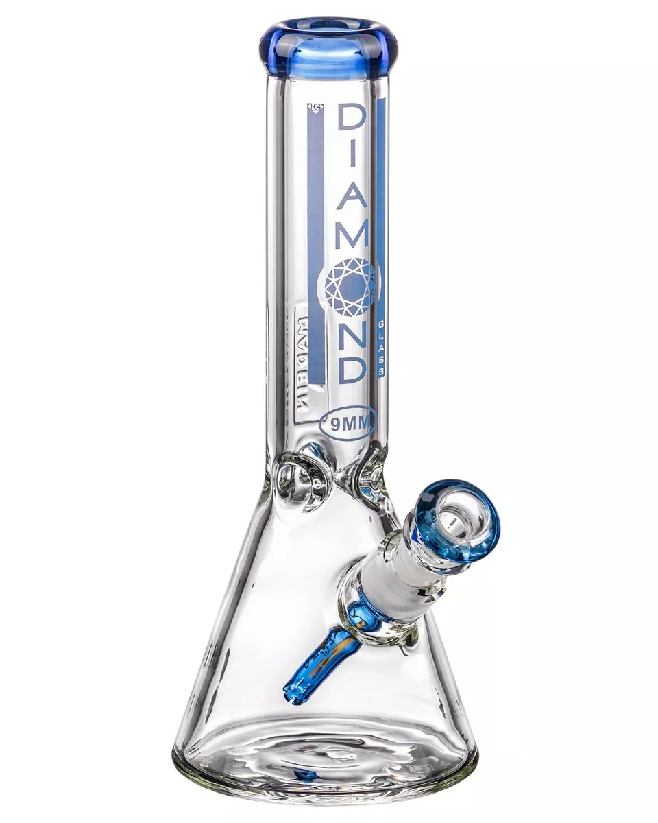 Diamond Glass 11" 9mm Thick Beaker Water Pipe