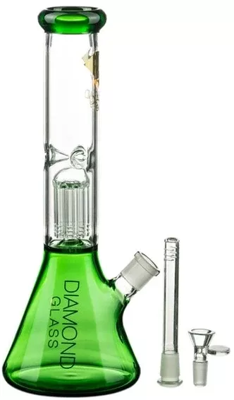 Diamond Glass 13" Eight Arm Tree Perc Beaker