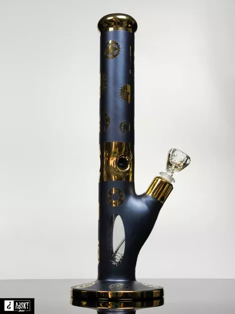 Diamond glass 15'' blue and gold straight tube