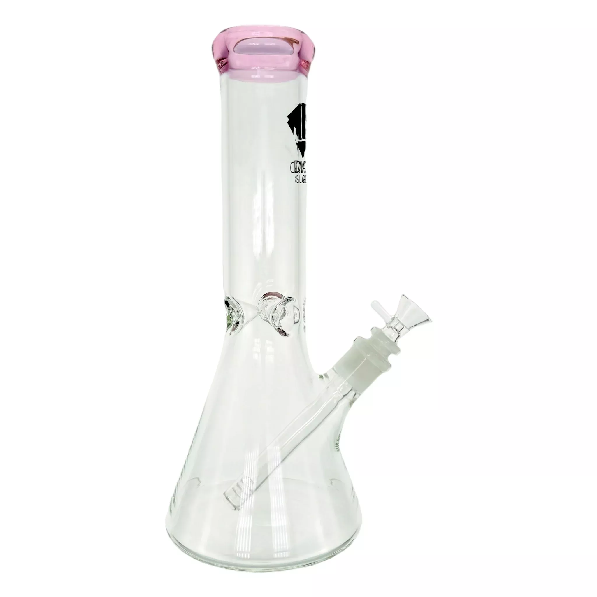 Diamond Glass Bong - 12 Inch Beaker With Pink Color Lip