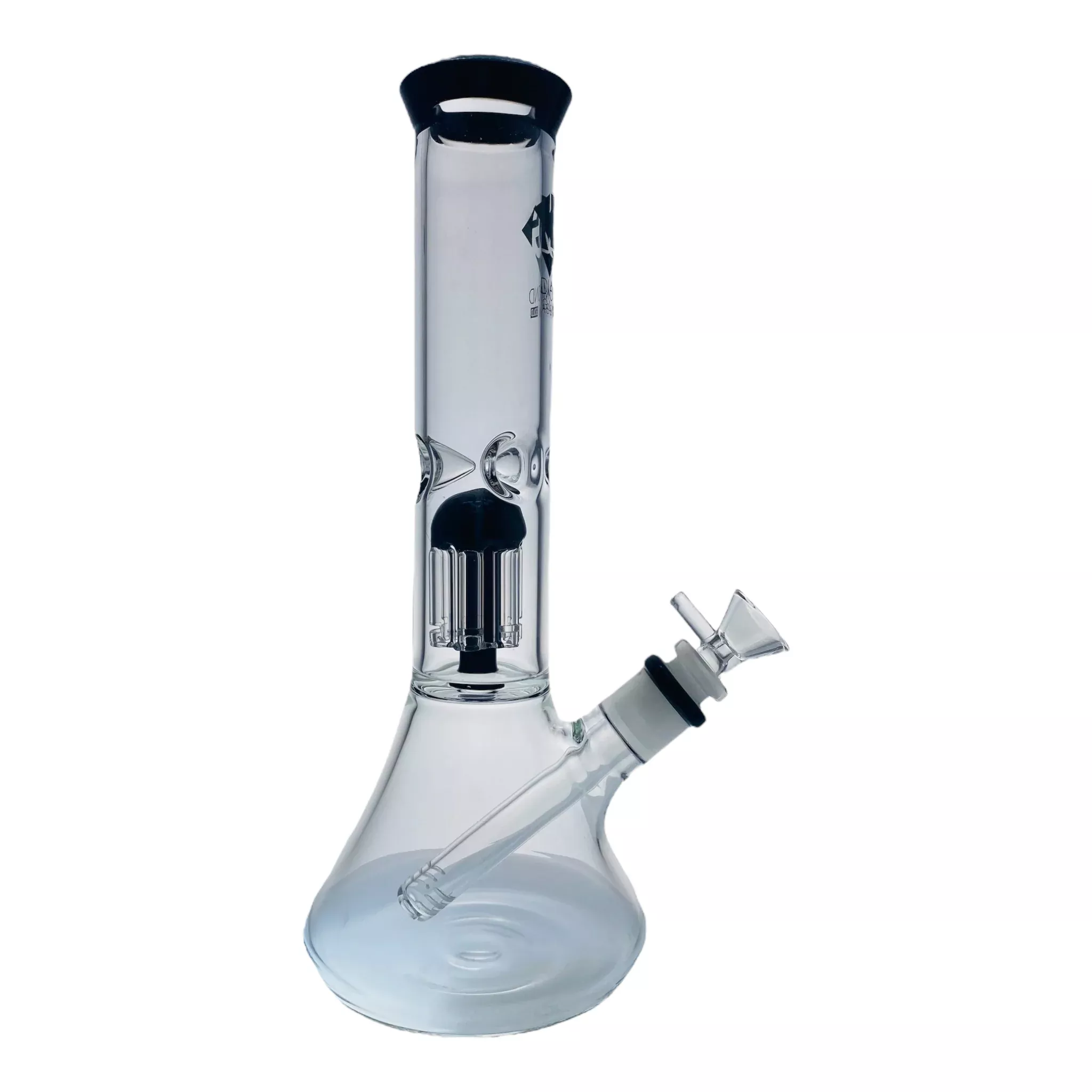 Diamond Glass Bong - 12 Inch Beaker With Tree Perc And Black Accent