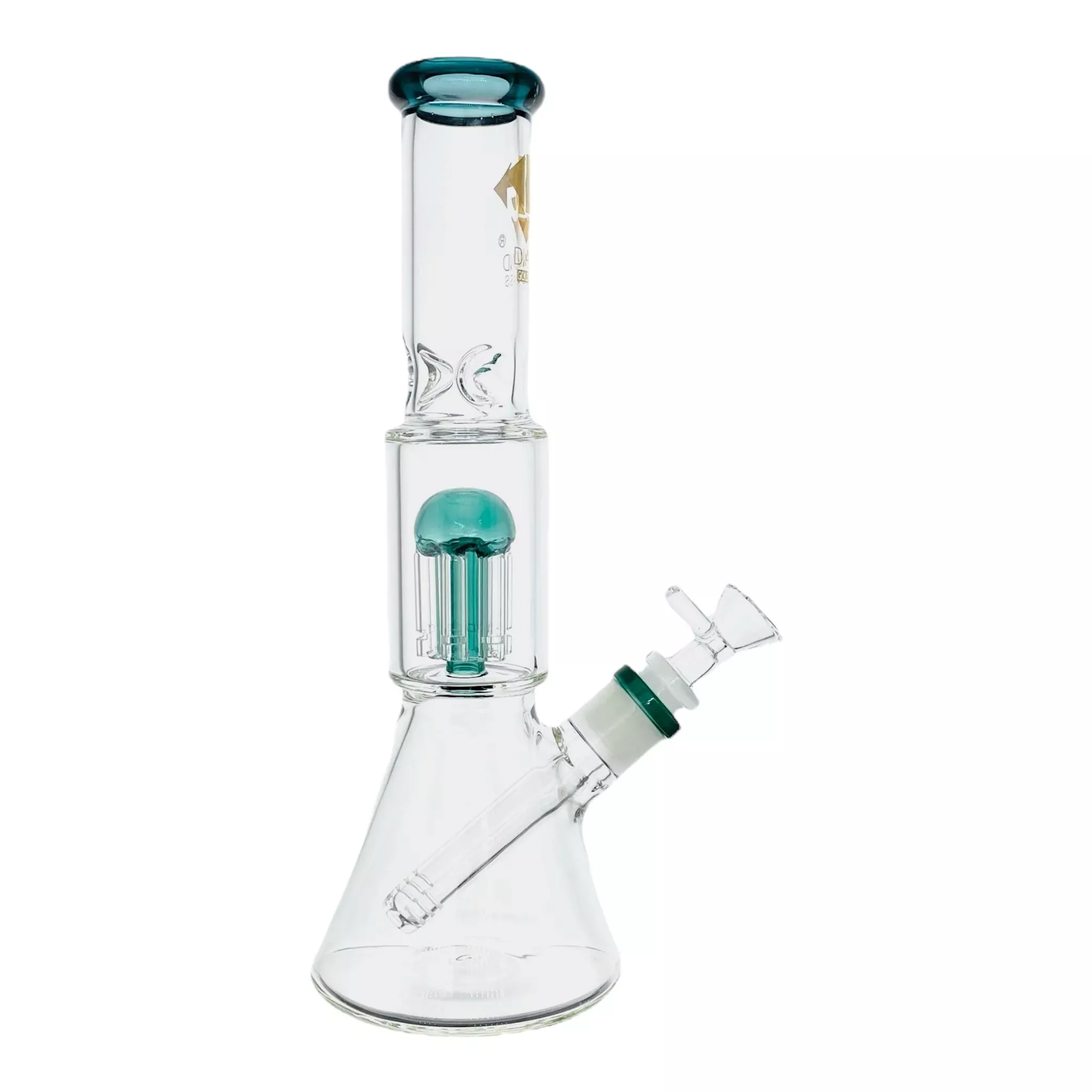 Diamond Glass Bong - Dark Green 11 Inch Beaker Bong With Tree Perc