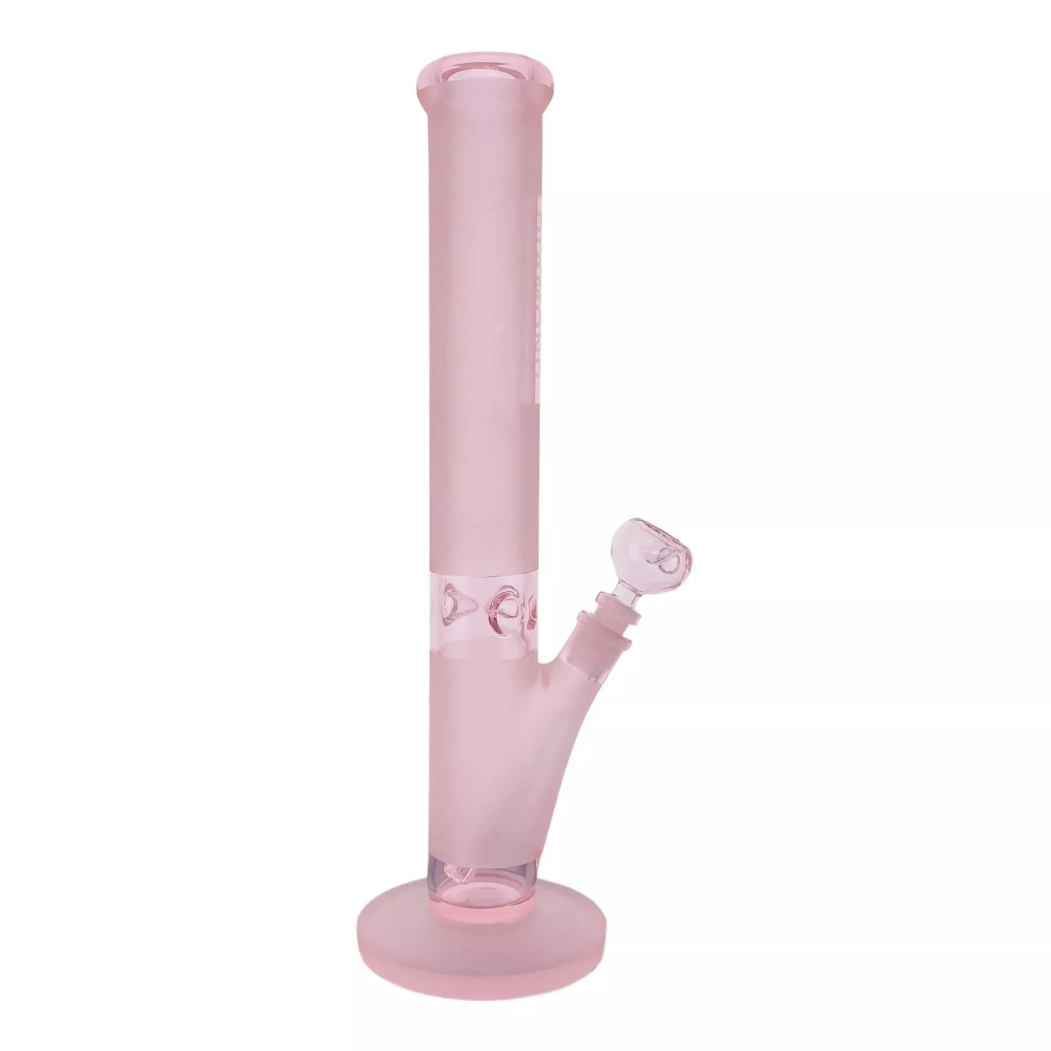 Diamond Glass Pink Straight Tube Bong 16 Inches
