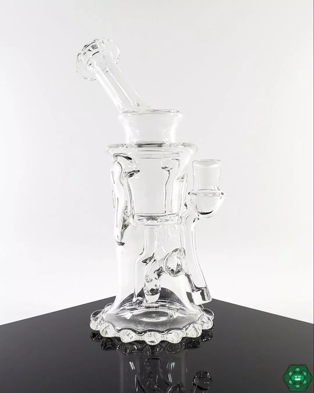 Djinn Glass Clear Gillcycler #4 – Minimalist Recycler with Enhanced Airflow