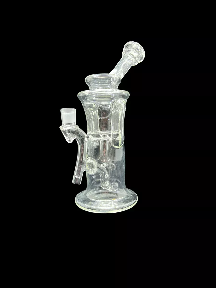 DJINN Glass Clear Gillcycler Pipe with Color Accents | Premium Borosilicate Glass Dab Rig