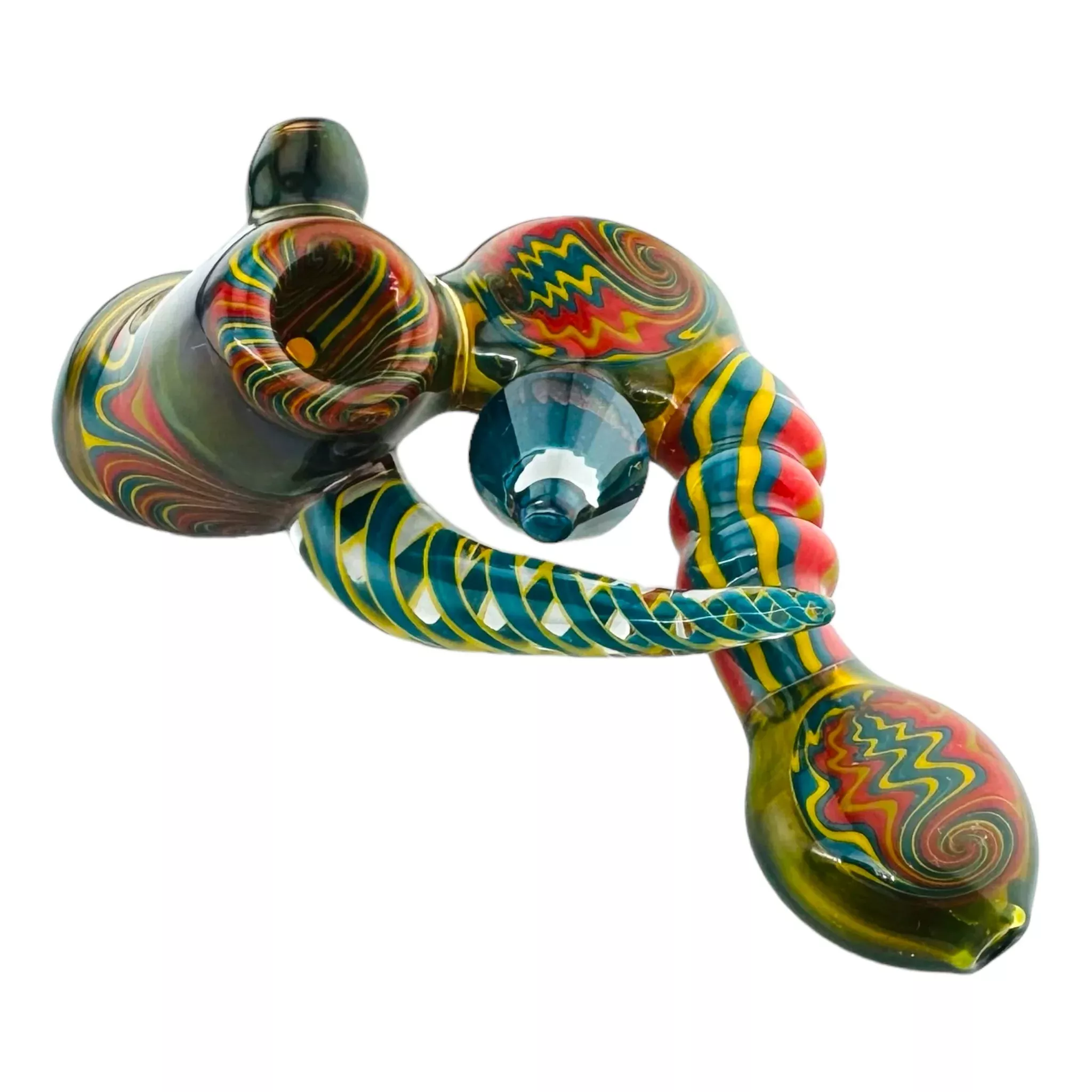Drew Glass Laydown Wig Wag Linework Hand Pipe
